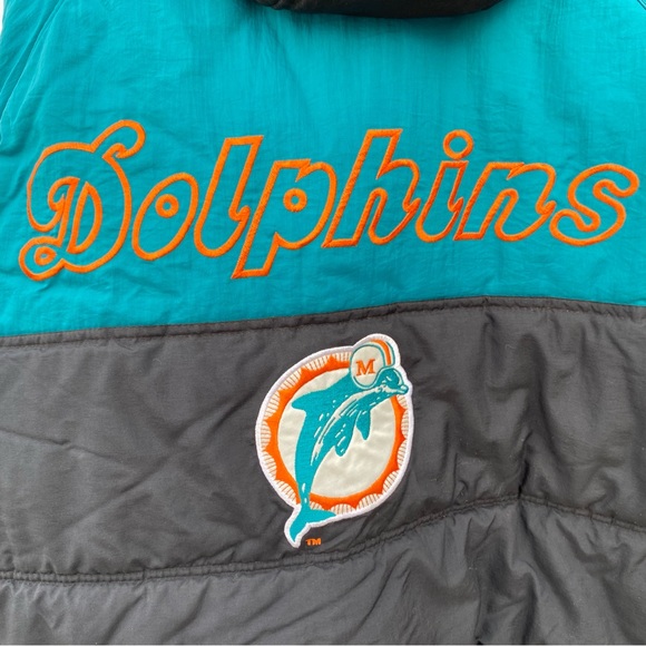 Vintage pro player NFL Miami dolphins Puffer jacket size large - Picture 7 of 12